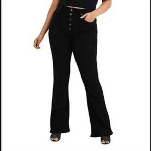 AE Next Level Curvy Highest Waist Flare Jean | Size 4 | Bold Black